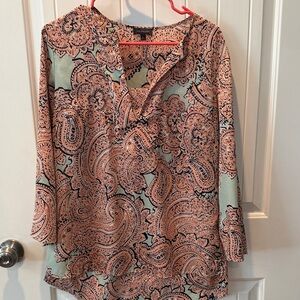 The Limited Paisley Top in Peach and Mint